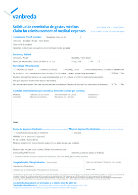 Solicitud de reembolso de gastos médicos
