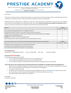Prestige Academy Application Form & Registration Contract