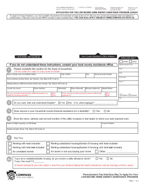Pennsylvania LIHEAP Application Form
