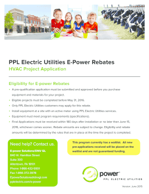 PPL Electric Utilities HVAC Rebate Application