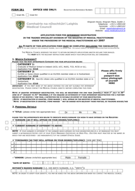 Application Form for Internship Registration