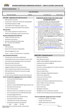 Reverse Mortgage Submission Checklist