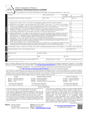 Missouri Employee’s Withholding Allowance Certificate