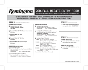 2014 Remington Fall Rebate Entry Form