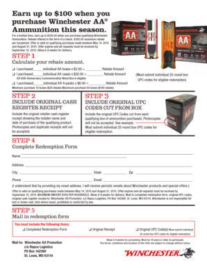 Car purchase affidavit - winchester ammo rebate form