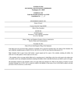 Schedule 13D Filing