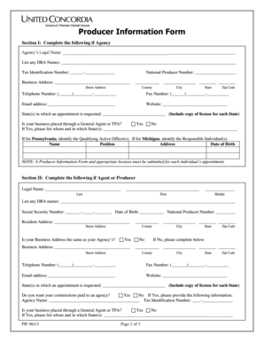 Producer Information Form