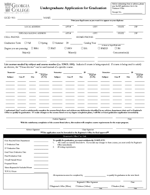 Undergraduate Application for Graduation