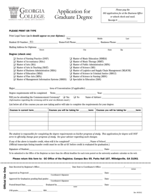 Graduate Degree Application Form