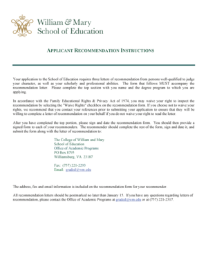 Applicant Recommendation Form