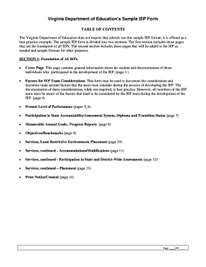 Virginia IEP Form
