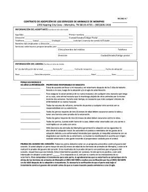 Contrato de Adopción de los Servicios de Animales de Memphis