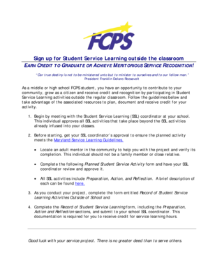 Student Service Learning Activity Form