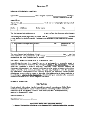 Individual Affidavits by Legal Heirs