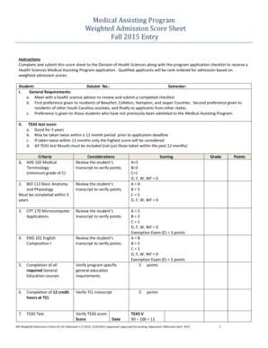 MED Weighted Admission Score Sheet 2015 - tcl