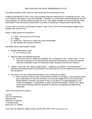 UCSC Travel Reimbursement Form