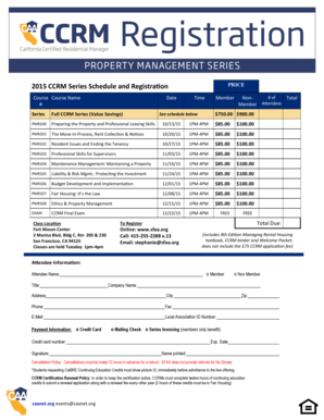 Download the Fall 2015 CCRM registration flyer here - sfaa