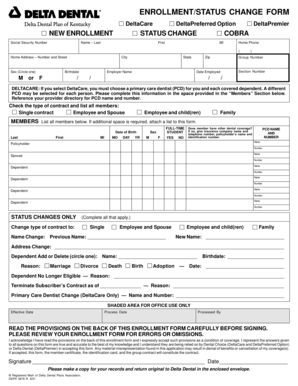 Delta Dental Enrollment Form