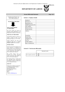 Income Differential Statement for Employment Conditions Commission