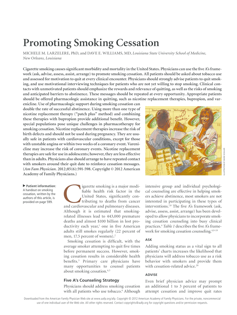 Fillable Online Promoting Smoking Cessation Fax Email Print - pdfFiller