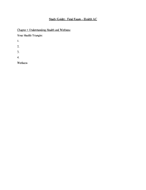 Health AC Final Exam Study Guide