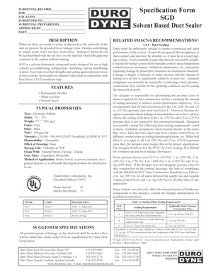 Job Specification Form for Duct Sealing