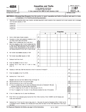 IRS Form 4684 Casualties and Thefts