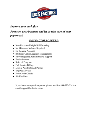 D&S Factors Account Application