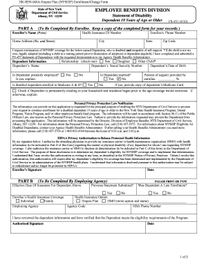NYSHIP Disabled Dependent Enrollment Form