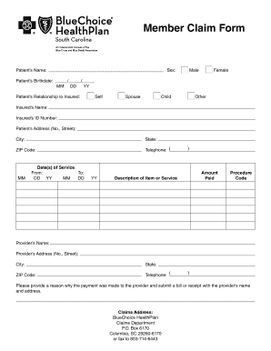 Member Claim Form