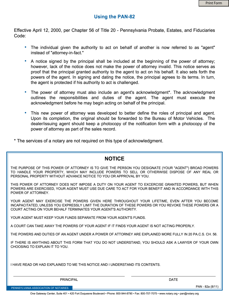 pennsylvania power of attorney form 2022 Preview on Page 1.