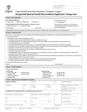 Georgia Individual and Family Plan Enrollment Application
