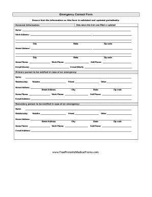 Emergency Contact Form