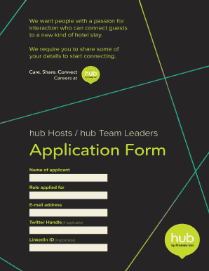 Premier Inn Hub Host Application Form
