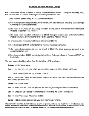 Form W-2 for Clergy