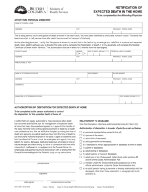 Notification of Expected Death at Home