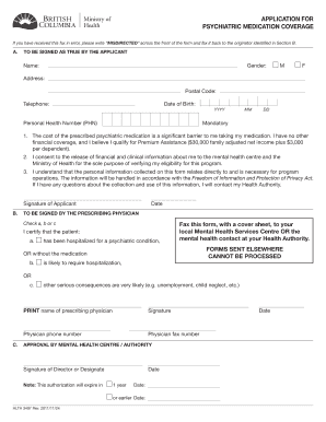 Psychiatric Medication Coverage Application