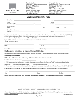 Minimum Distribution Form