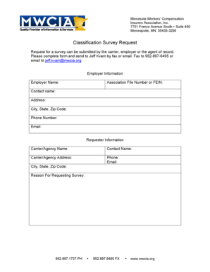 Minnesota Workers' Compensation Survey Request