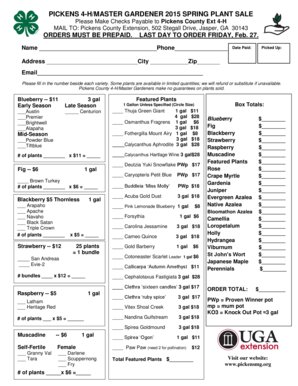 Please Make Checks Payable to Pickens County Ext 4H - pickensmg