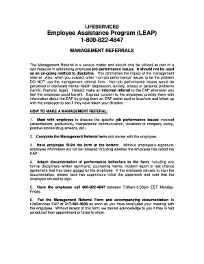 Employee Assistance Program Management Referral Form