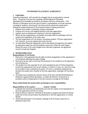 Internship Placement Agreement