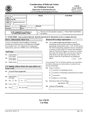 USCIS Form I-821D DACA Request