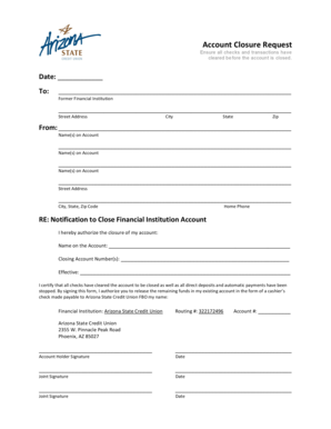 Account Closure Request Form
