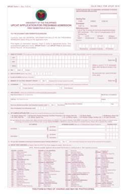 UPCAT Application for Freshman Admission