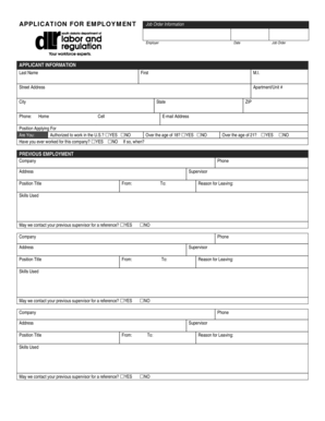 Employment Application Form