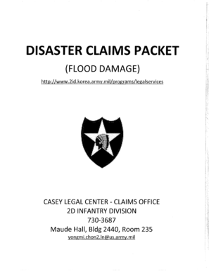 Disaster Claims Packet Flood Damage