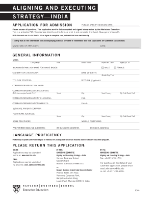 Harvard Business School Executive Education Application