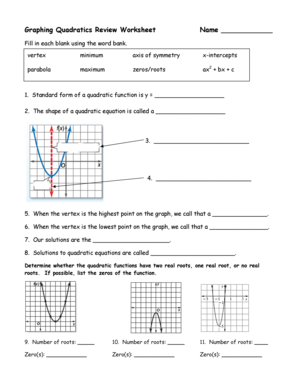 Graphing Quadratics Review Worksheet