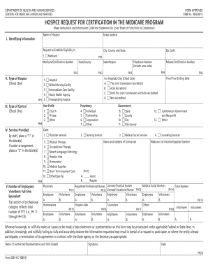 Hospice Request for Certification in the Medicare Program